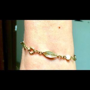 14K GF Pearl and Design Bracelet.